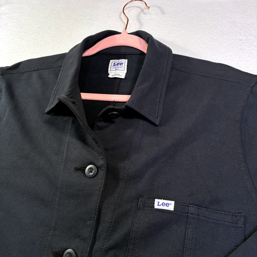 Lee Workwear Mens Black Canvas Chore Coat Jacket Size L Utility Field Coat